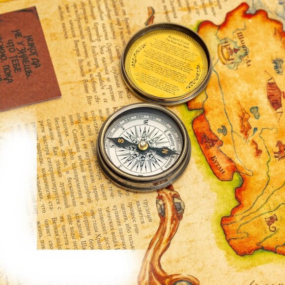 Brass Poem Compass by Stanley London Engraved Nautical Navigation Keepsake Gift - Picture 4 of 6